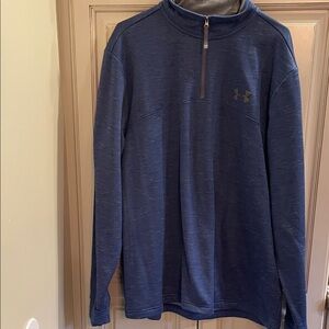 Men’s Coldgear Under Armour Heathered Navy Quarter-Zip Top XLarge